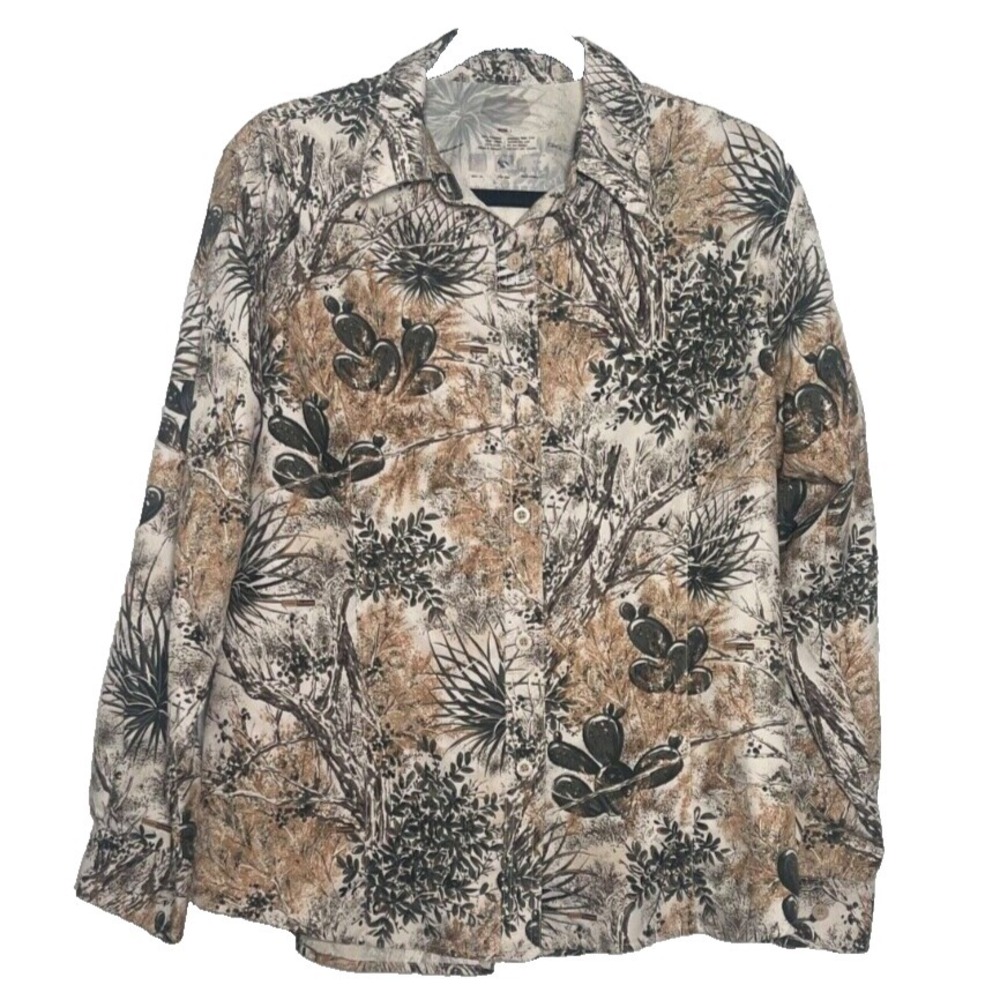 Game Guard Cactus Camo Shirt Women's XL Hiking Hunting Fishing Outdoor